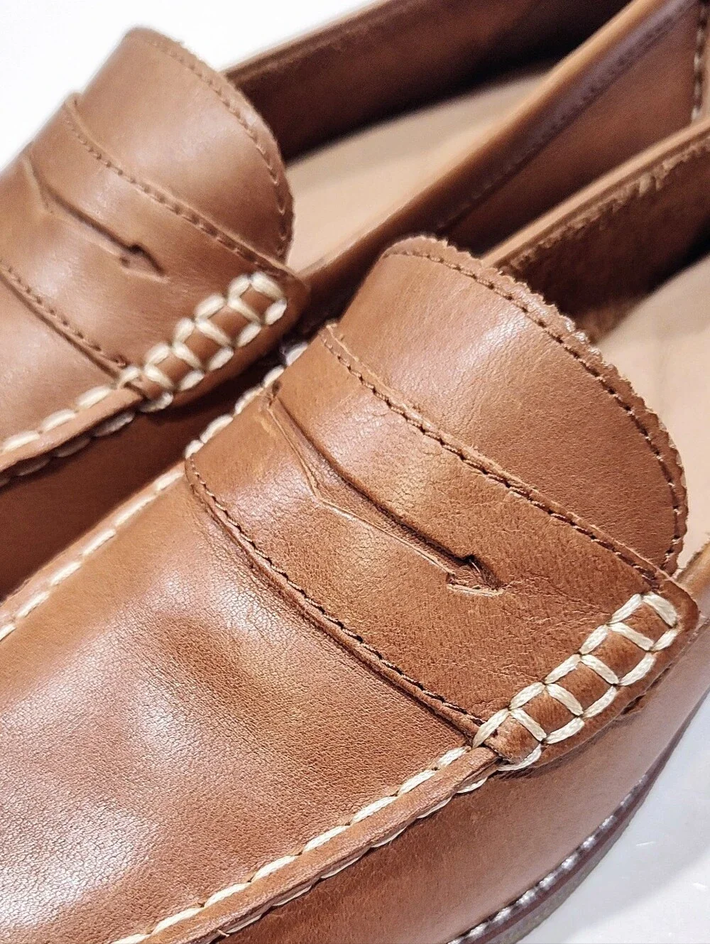 Sperry Seaport Penny Loafers Women’s Size 8 Brown Tan Leather STS81928 Classic